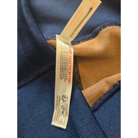 Free People Movement Seamless Stripe Leggings M/L Navy Red Tan Yoga Pants - Picture 9 of 10